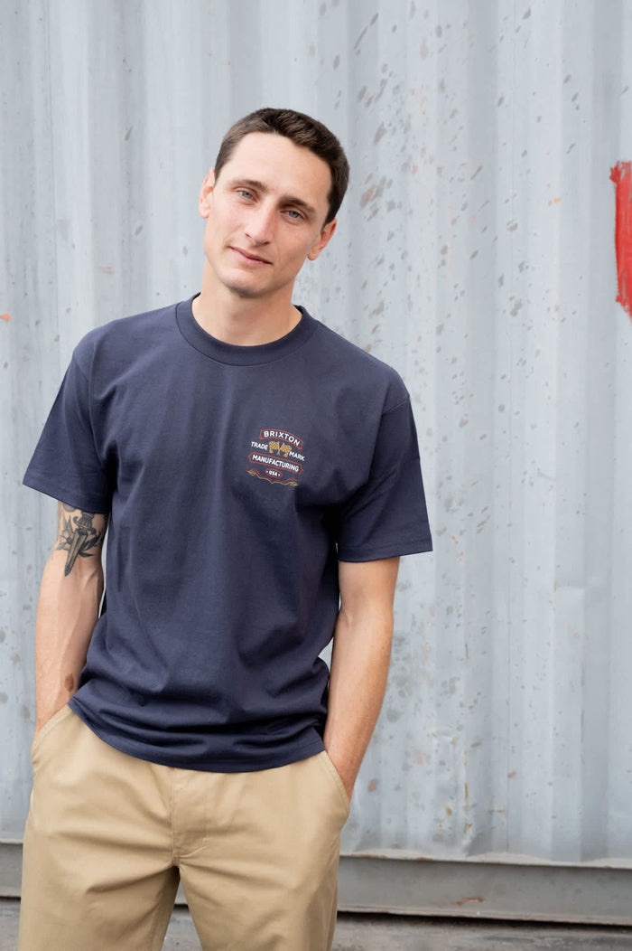 Men's Liberty Mark Short Sleeve Standard T-Shirt in the color Navy - Men's Front View