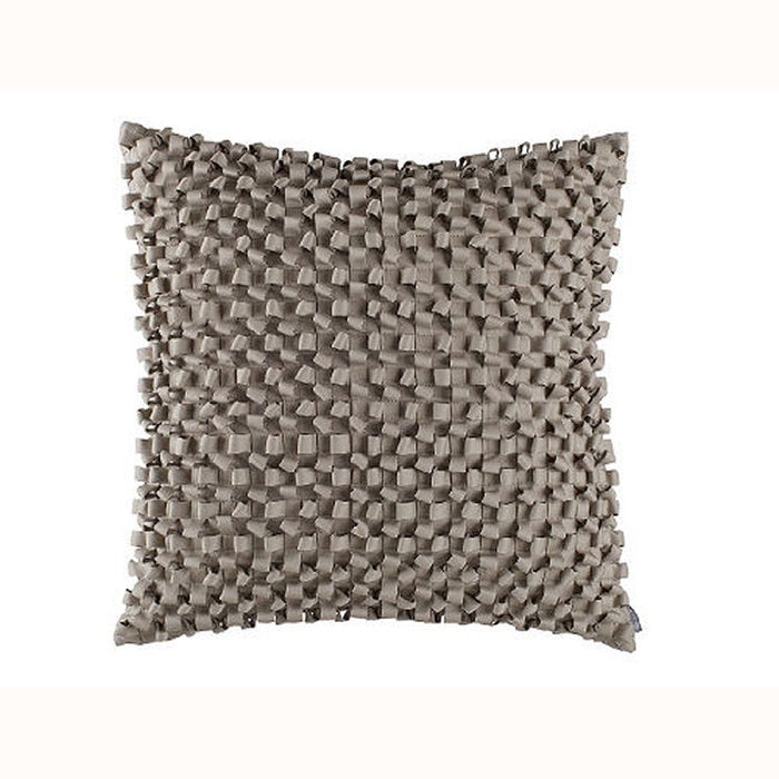 Lili Alessandra Ribbon Silver Square Pillow 20" x 20"
