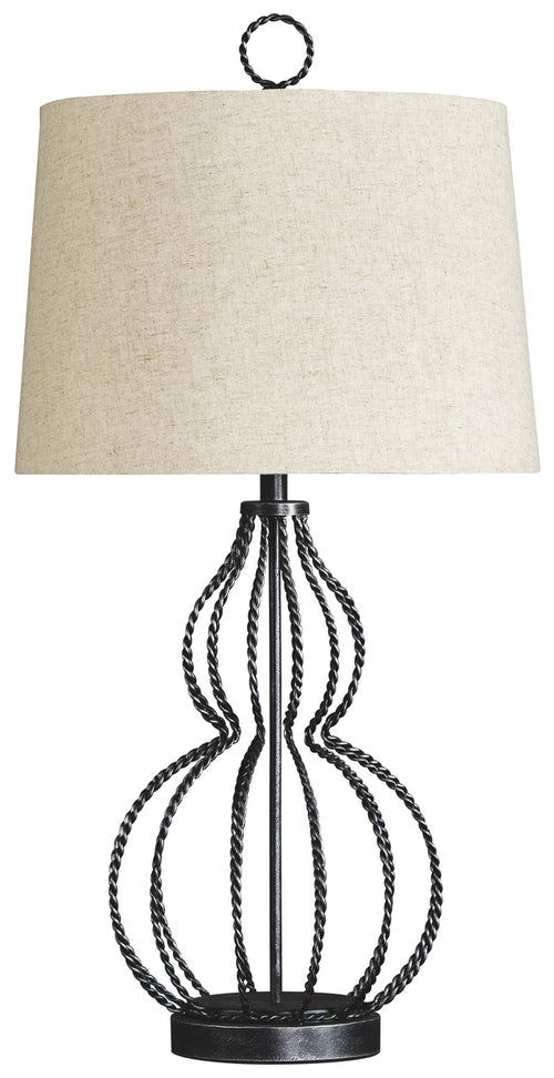 Linora L208204 Antique Gray Metal Table Lamp 1CN