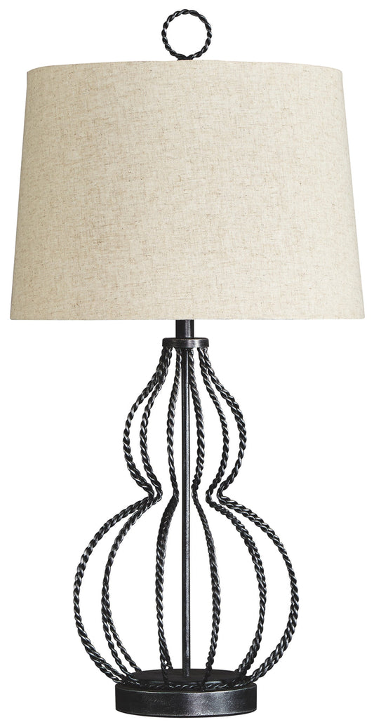 Linora L208204 Antique Gray Metal Table Lamp 1CN