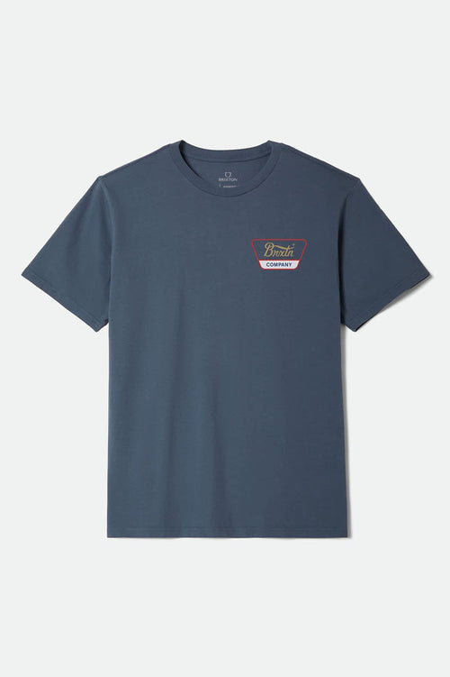 Men's Linwood Short Sleeve Standard T-Shirt in the color Navy/Red/Copper - Front Product View