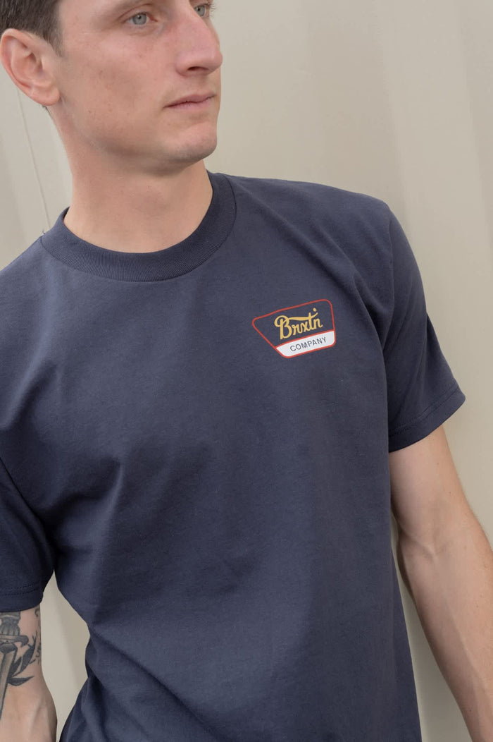 Men's Linwood Short Sleeve Standard T-Shirt in the color Navy/Red/Copper - Men's Lifestyle image