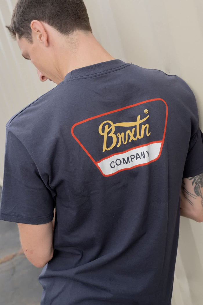 Men's Linwood Short Sleeve Standard T-Shirt in the color Navy/Red/Copper - Men's Lifestyle image