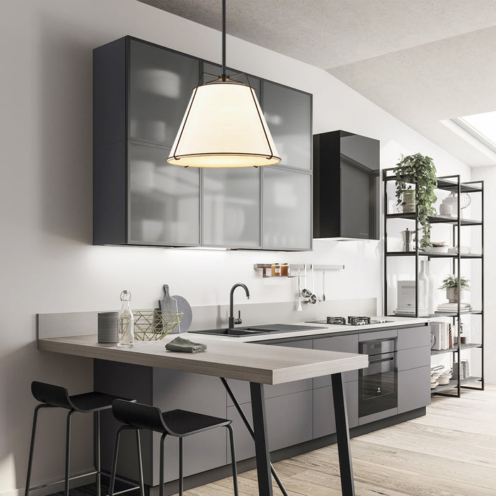 Lise 15" Chandelier | Black/White