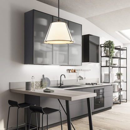 Lise 15" Chandelier | Black/White