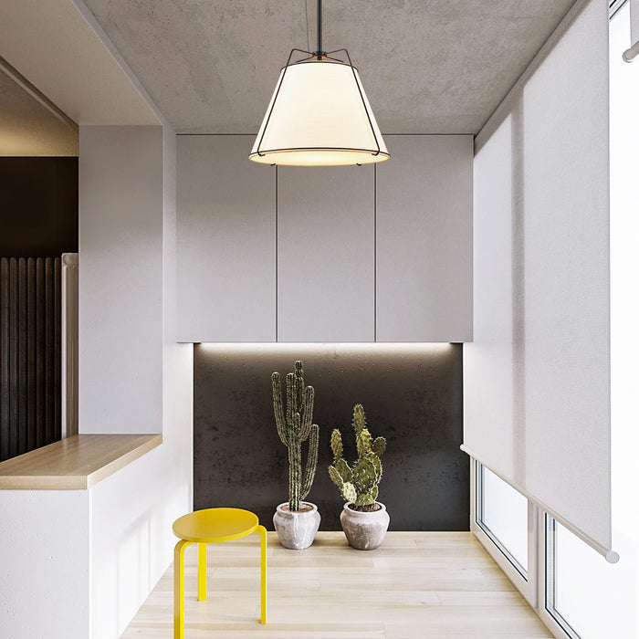 Lise 15" Chandelier | Black/White
