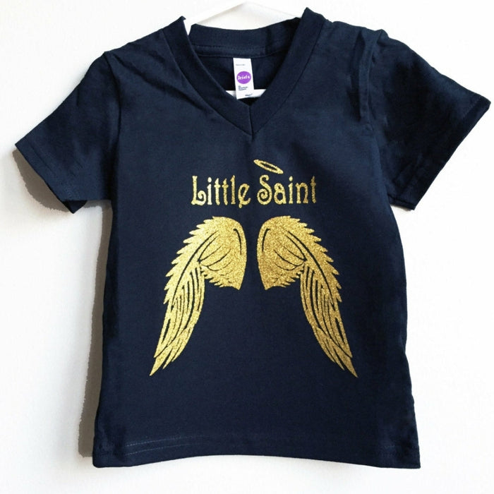 Little Black Tutu Little Saint Toddler V-Neck Tee