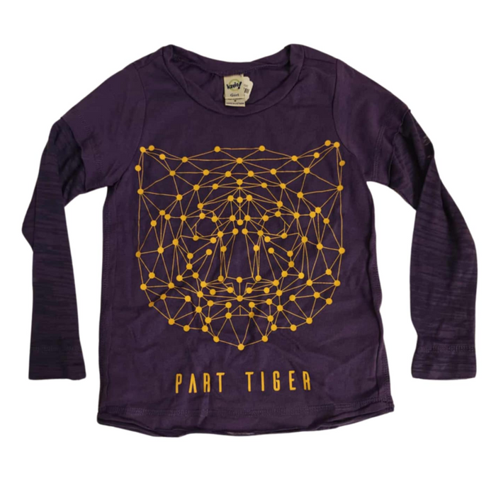 Little Black Tutu Part Tiger Long Sleeve Toddler Tee, 3T