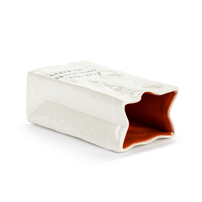 Live From Snack Time Love Makes Me Happy Ceramic Small Notepaper Vase - 4x6in