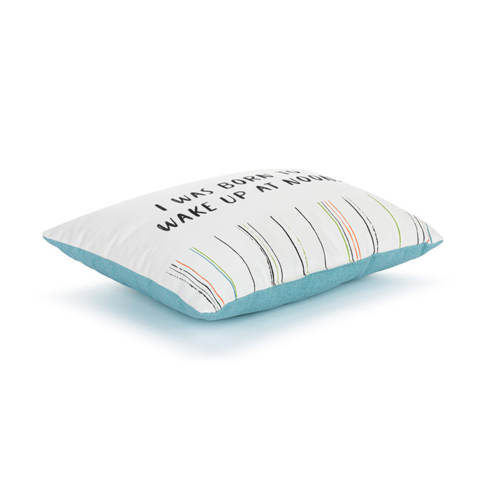Live From Snack Time Wake Up at Noon Blue Accent Pillow - 14x10in