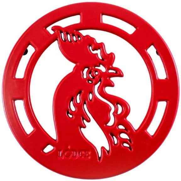 Lodge - 8" Enameled Cast Iron Rooster Trivet Red - EC8RT43