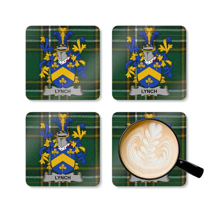 Lynch Irish Family Crest four-piece coaster set
