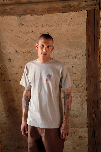 Men's Machine Short Sleeve Standard T-Shirt in the color Pebble Stone Worn Wash - Men's Lifestyle image