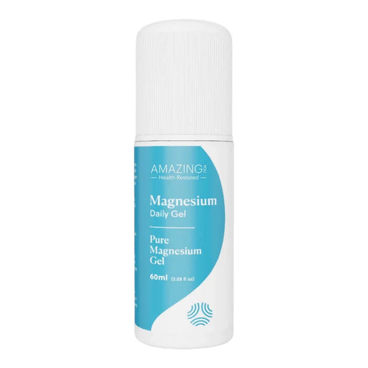 Bottle of Amazing Magnesium Daily Gel on a white background