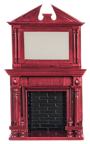 Mahogany Fireplace With Mirror (D0526)