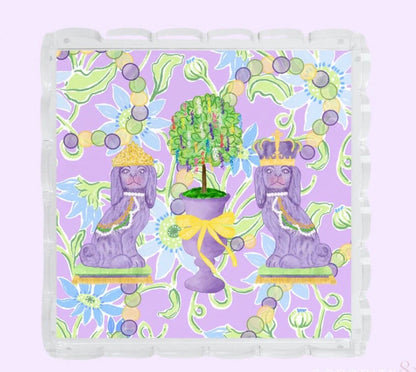 Mardi Party Scalloped Acrylic Tray