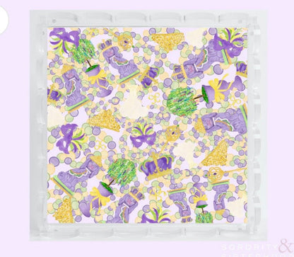 Mardi Party Scalloped Acrylic Tray