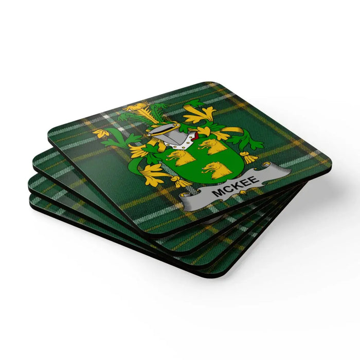 McKee Family Crest Plaid Design Coaster