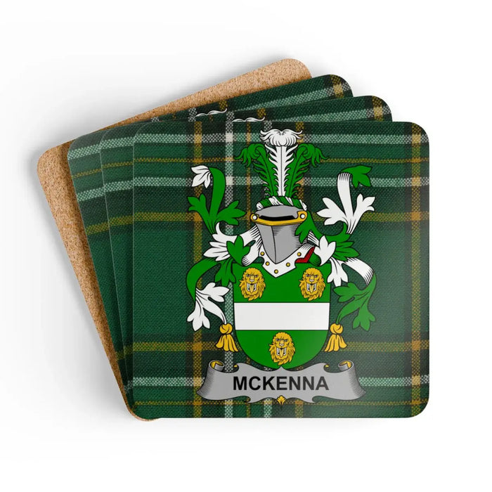 McKenna Family Crest Design Coaster Set