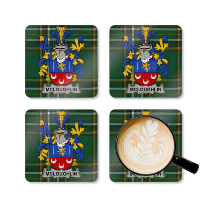 McLoughlin Family Crest Set of Four Coasters