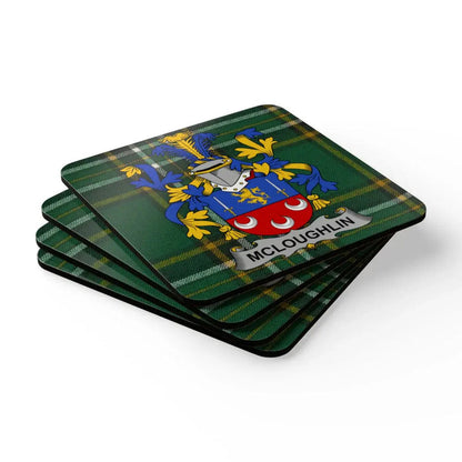 McLoughlin Tartan Crest Design Coaster Set