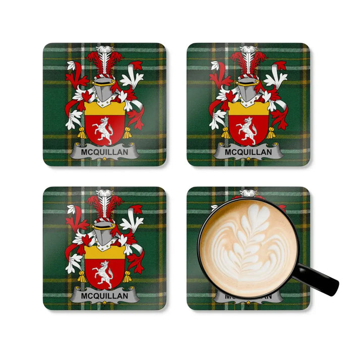 McQuillan Family Crest Square Coasters