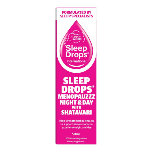 Sleep Drops Menopauzzz packaging on a white background