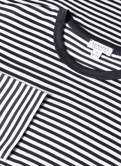Men's Classic Long Sleeve T-shirt in Navy/White English Stripe