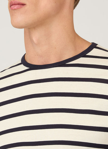 Men's Classic T-shirt in Ecru/Navy Breton Stripe