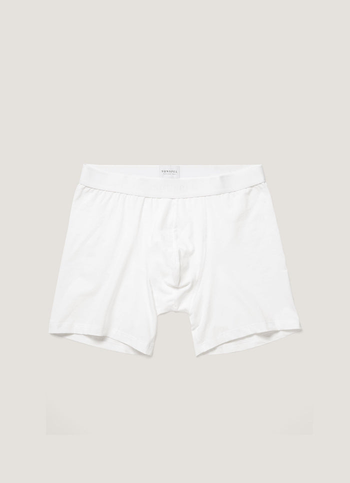 Men's Stretch Cotton Boxer Briefs in White