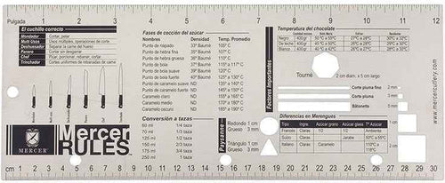 Mercer - Mercer Rules™ 12.25" x 5" Stainless Steel Spanish Reference Tool - M33241S