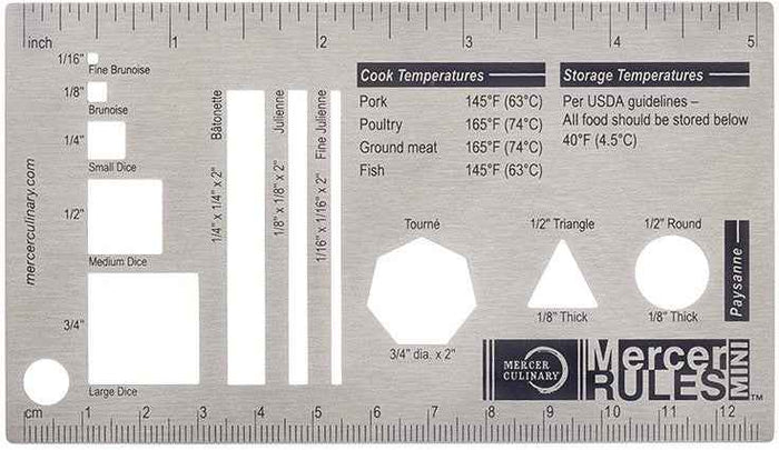 Mercer - Rules Mini™ 5.25" X 3" Stainless Steel Reference Tool - M33243