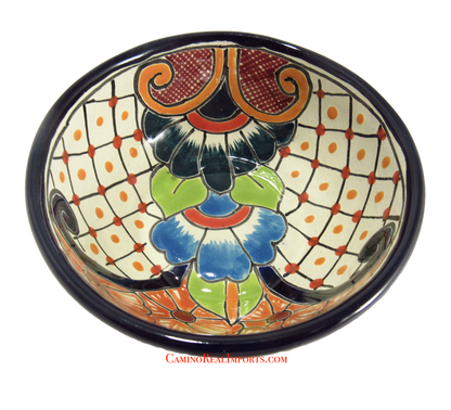 Mexican Talavera Pottery Bowl Plate 5.5" TPB009