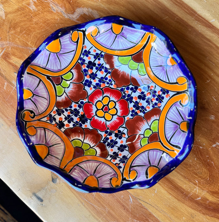 Mexican Talavera Pottery Bowl Plate 9" TPB9002