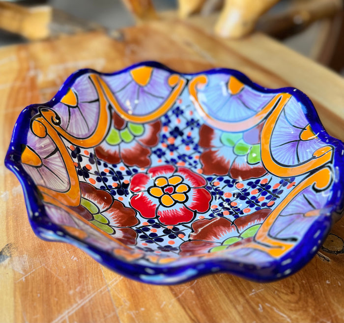 Mexican Talavera Pottery Bowl Plate 9" TPB9002