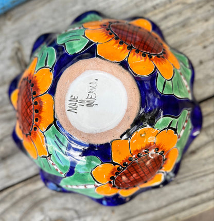Mexican Talavera Pottery Bowl Plate 9" TPB9004 sunflower