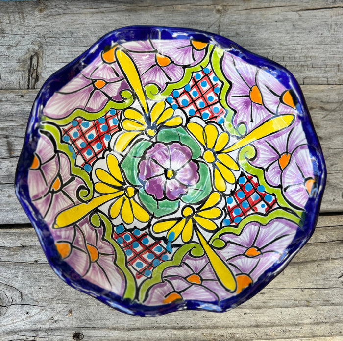 Mexican Talavera Pottery Bowl Plate 9" TPB9005