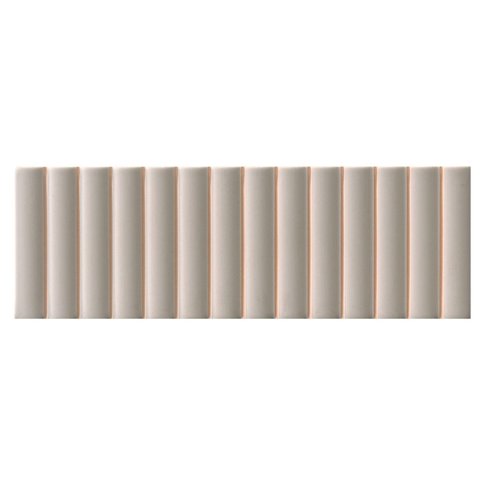 Microtiles 3D Forms Fluted Dust 10x30 Tile Terratinta