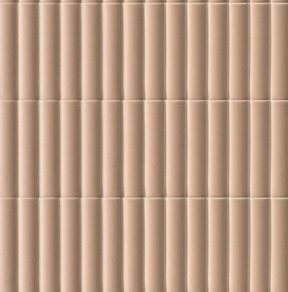 Microtiles 3D Forms Fluted Terracotta 10x30 Tile Terratinta