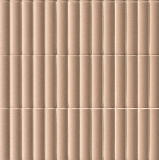 Microtiles 3D Forms Fluted Terracotta 10x30 Tile Terratinta