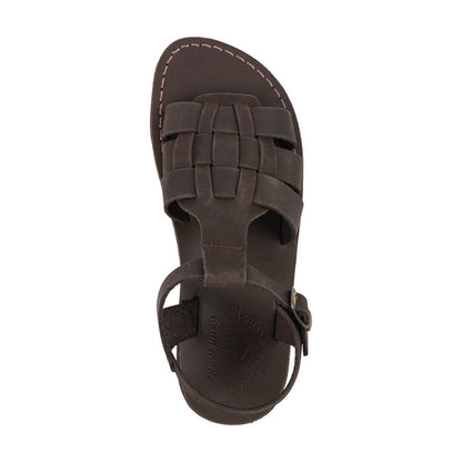 Mikayla - Open Toe Fisherman-Style Sandal | Brown Nubuck