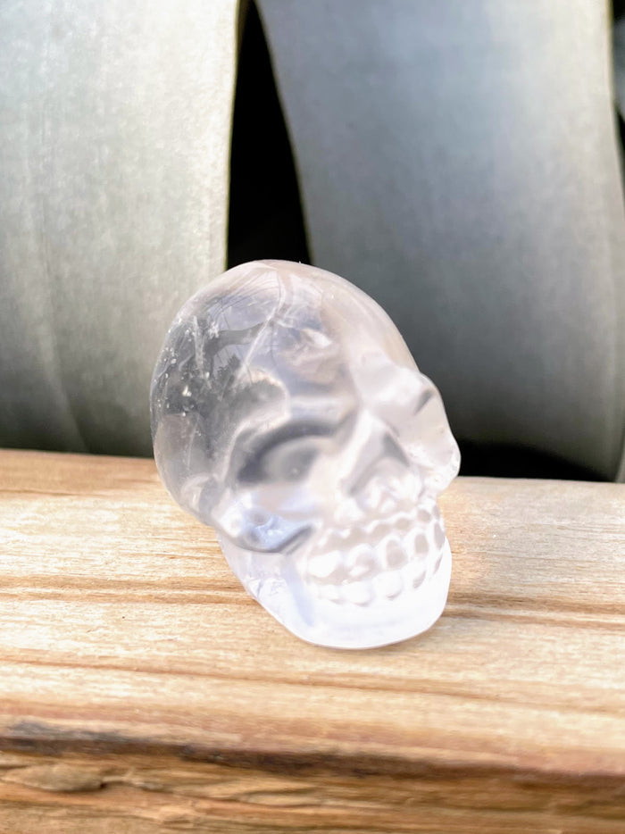 Mini Clear Quartz Skull Carving