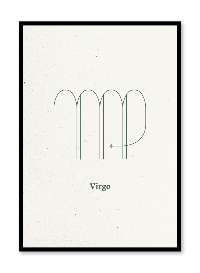 Minimalist celestial illustration poster by Opposite Wall with Virgo symbol