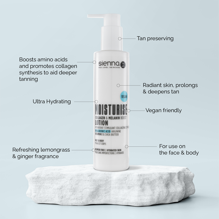 Sienna X Moisturise Lotion Vegan Friendly Infographic