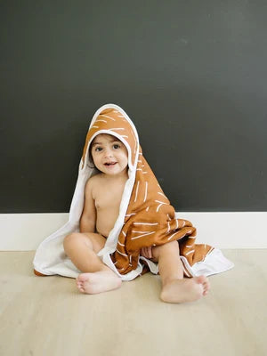 Mustard Mudcloth Hooded Towel