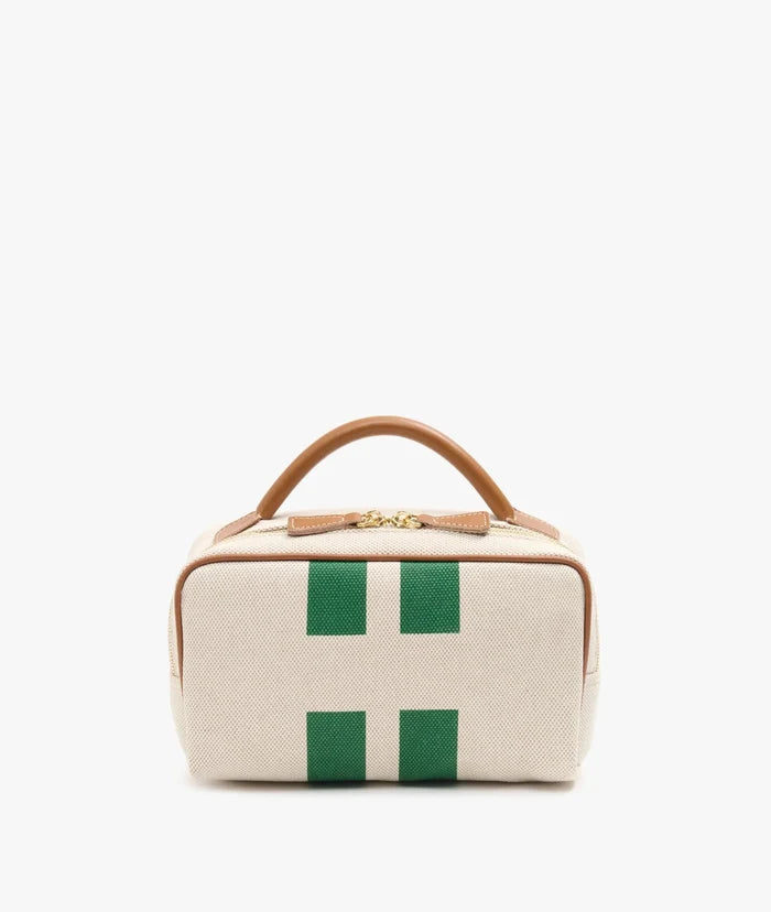 MyStyleBags Cosmetic & Toiletry Bags My Style Bags Berkeley Cosmetic Bag Natural With Green Stripes Brand