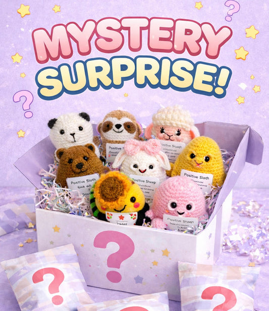 Mystery Positive Crochet Animal – Surprise Plush Toy
