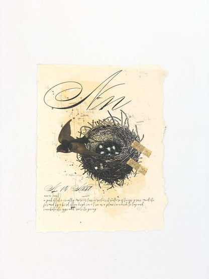 "N" Artisan Alphabet Print