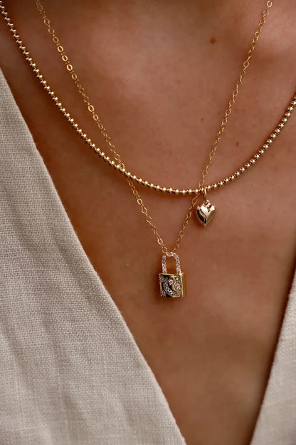 N1116G Gold Necklace-Beaded Chain