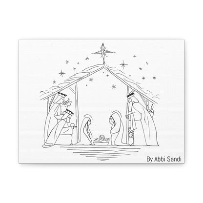 Nativity Scene Canvas Wall Art, BY Abbi Sandi
